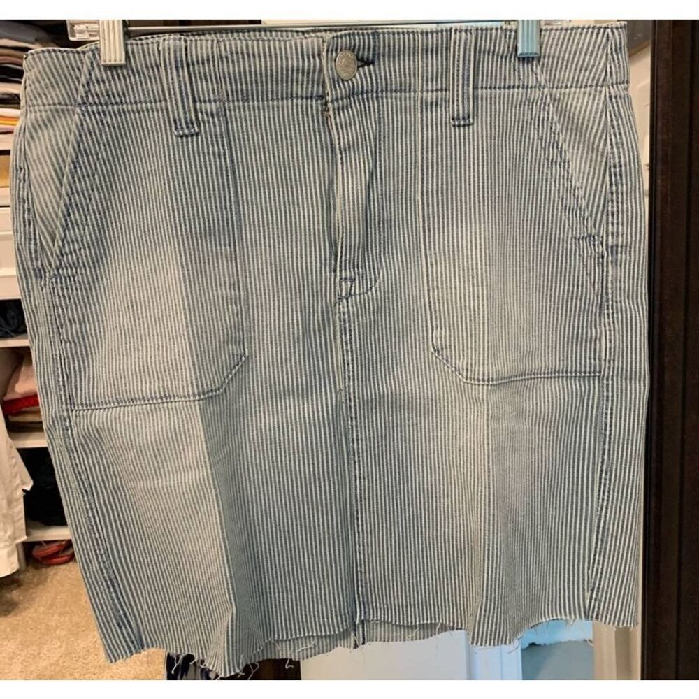 Seven7 Nwt sold separately BLUE/WHITE  STRIPED STRETCH COTTON UTILITY SKirt